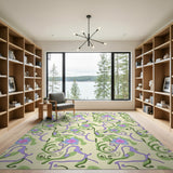 Pastel Floral Vine Area Rug