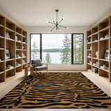 Boho Chic Bold Orange Tiger Stripe Area Rug