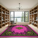 Vibrant Pink Persian Medallion Rug