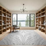 Grey Swirling Abstract Area Rug