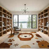 Playful Cartoon Bears Kids Area Rug