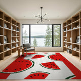 Cheerful Watermelon Slices Fruit Pattern Area Rug