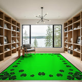 Emerald Shamrock Border Area Rug