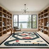 Kids Winding Road Washable Area Rug