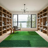Lush Green Patchwork Shag Area Rug