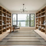Beige Neutral Striped Woven Area Rug