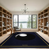 Bold Black 8-Ball Geometric Area Rug