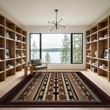 Red Striped Southwestern Area Rug