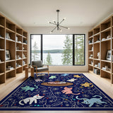 Whimsical Cartoon Cats Donut Area Rug
