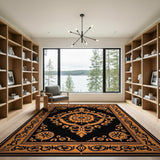 Orange Ornate Traditional Persian Area Rug