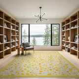 Yellow Floral Scatter Area Rug