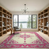Pink Floral Medallion Vintage Floral Vintage Area Rug