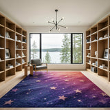 Starry Glitter Galaxy Area Rug