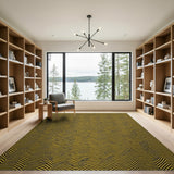 Bold Yellow Black Zigzag Geometric Area Rug