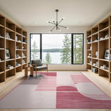 Bold Red and Pink Geometric Abstract Area Rug