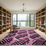 Pink Abstract Area Vibrant Pink Swirl Abstract Area Rug