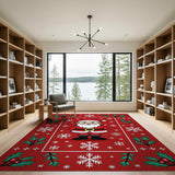 Jolly Cartoon Santa Christmas Area Rug
