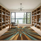 Multi-color and Patterns Radiant Starburst Geometric Area Rug