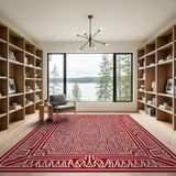 Red Heritage Tribal Maze Area Rug