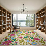 Vibrant Multi-Color Floral Garden Rug