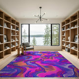 Vibrant Multi-Color Wavy Area Rug