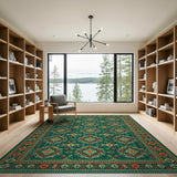 Emerald Green Emerald Green Heritage Tribal Area Rug