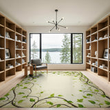 Vintage Green Ivy Vine Border Rug