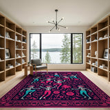 Dancing Skeletons Heritage Tribal Area Rug