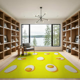 Sunny Side Up Eggs Yellow Area Rug