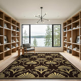 Elegant Gold Palmette Persian Area Rug