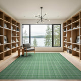 Green Plaid Gingham Area Rug
