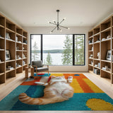 Multi-color and Patterns Vibrant Multi-Color Geometric Area Rug