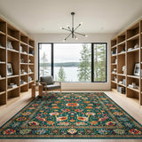 Traditional Persian Vibrant Multi-Color Persian Floral Area Rug