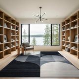 Modern Geometric Black White No. 10 Area Rug