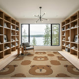 Whimsical Teddy Bear Faces Area Rug