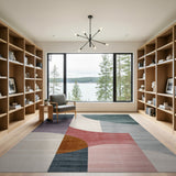 Modern Geometric Curved Area Rug