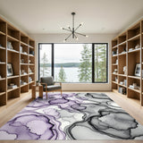Abstract Area Purple Fluid Abstract Area Rug
