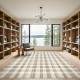 Brown Plaid Checkered Area Rug