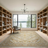 Gold Geometric Heritage Tribal Area Rug