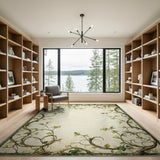 Vintage Ivy Vine Border Area Rug