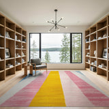Vibrant Multi-Color Vertical Stripe Area Rug