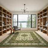 Green Traditional Persian Floral Area Rug