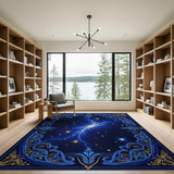 ODIKA Celestial Lightning Washable Rug - Low Pile Non-Slip Area Rug
