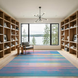 Geometric Modern Vibrant Multi-Color Geometric Stripe Rug