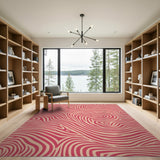 Abstract Area Pink Wavy Abstract Area Rug
