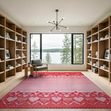 Red Heart Tribal Area Rug