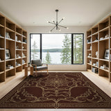 Opulent Maroon Gold Floral Persian Rug