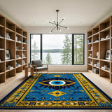 Evil Eye Blue Teal Heritage Rug