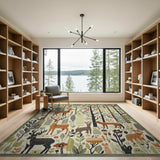 Whimsical Woodland Deer Forest Area Rug