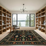 Vibrant Insect Floral Multi-Color Persian Rug